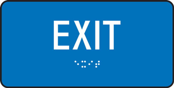 Exit 3" X 6" Acrylic Blue