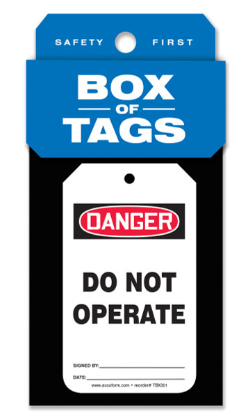 Box Of Tags, DANGER DO NOT OPERATE, 5-3/4" x 3-1/4", PF-Cardstock, Box 50
