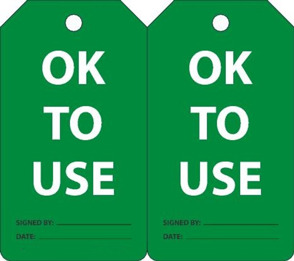 OK TO USE, 5-3/4" x 3-1/4", PF-Cardstock, Pack 25