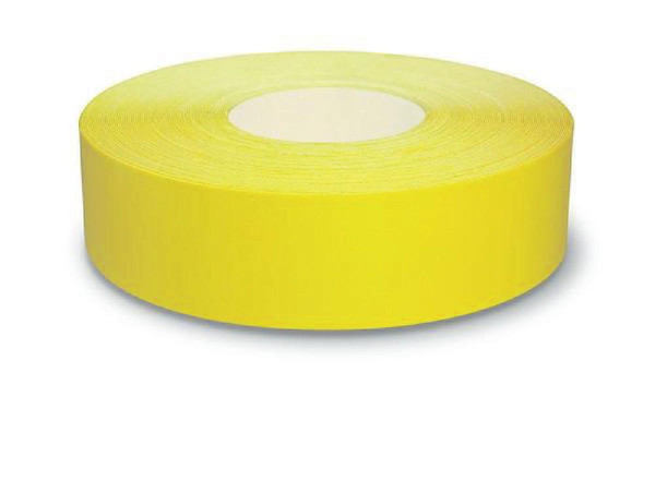 Durable Floor Tape, 2" x 100-ft., 30-mil Adhesive Vinyl, Yellow