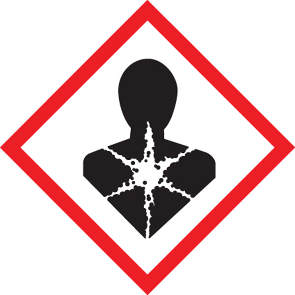 GHS Pictogram Label, (Health Hazard Symbol), 1" x 1", Adhesive Poly, Roll 250