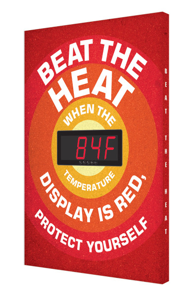 Heat Stress Temperature Sign, BEAT THE HEAT, 28" x 20", Aluminum