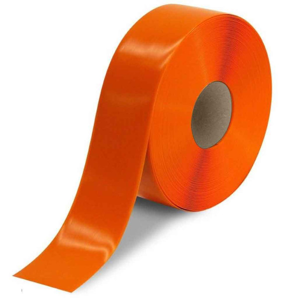 Heavy Duty Floor Tape, 3" x 100-ft., 50-mil Adhesive Vinyl, Orange