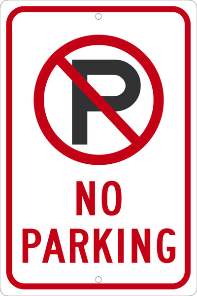 NO PARKING (Graphic), 18" x 12", Engineer Grade Reflective Aluminum