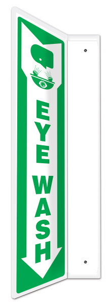 90D Style, EYE WASH (Down Arrow), 18" x 4" Panel, Plastic