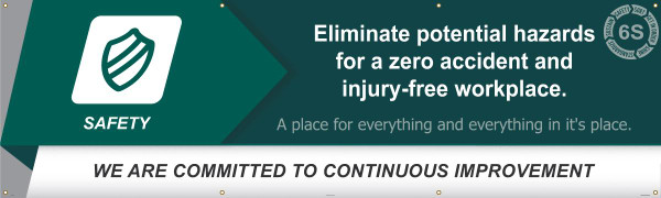 SAFETY ELIMINATE POTENTIAL HAZARDS FOR A ZERO ACCIDENT AND INJURY-FREE WORKPLACE, 3-ft. x 10-ft., Reinforced Vinyl