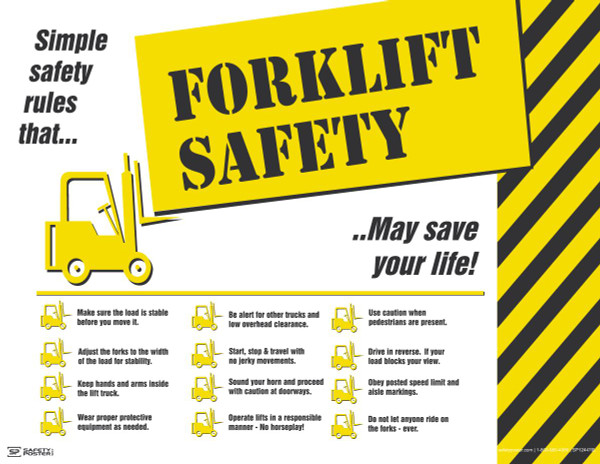 FORKLIFT SAFETY, 17" x 22", Laminated Plastic