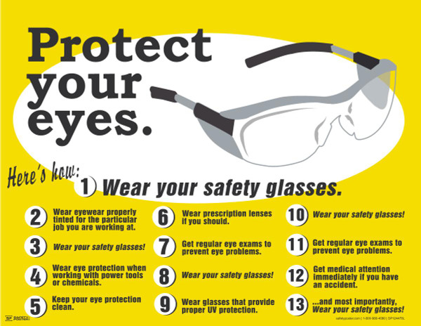 PROTECT YOUR EYES, 17" x 22", Laminated Plastic