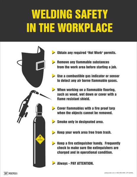 WELDING SAFETY IN THE WORKPLACE, 22" x 17", Laminated Plastic
