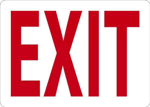 Safety Sign, EXIT, 10" x 14", Adhesive Vinyl