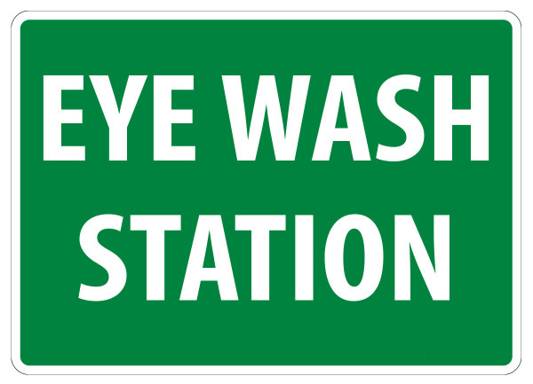 Safety Sign, EYE WASH STATION, 10" x 14", Plastic