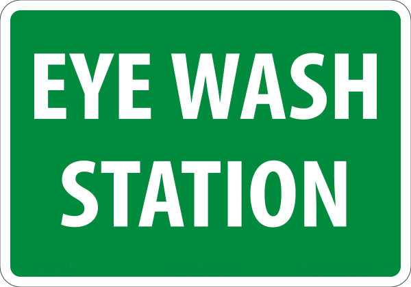 Safety Sign, EYE WASH STATION, 7" x 10", Plastic