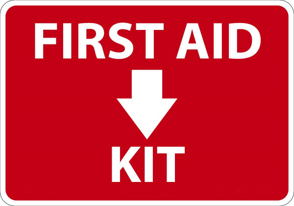 Safety Sign, FIRST AID KIT, 7" x 10", Adhesive Vinyl