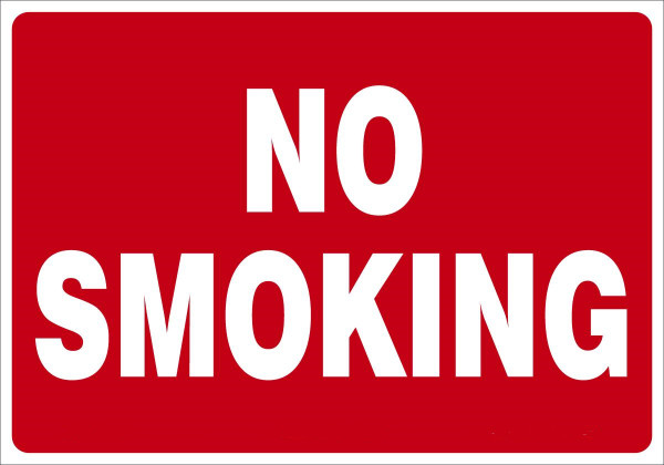 Safety Sign, NO SMOKING, 7" x 10", Adhesive Vinyl