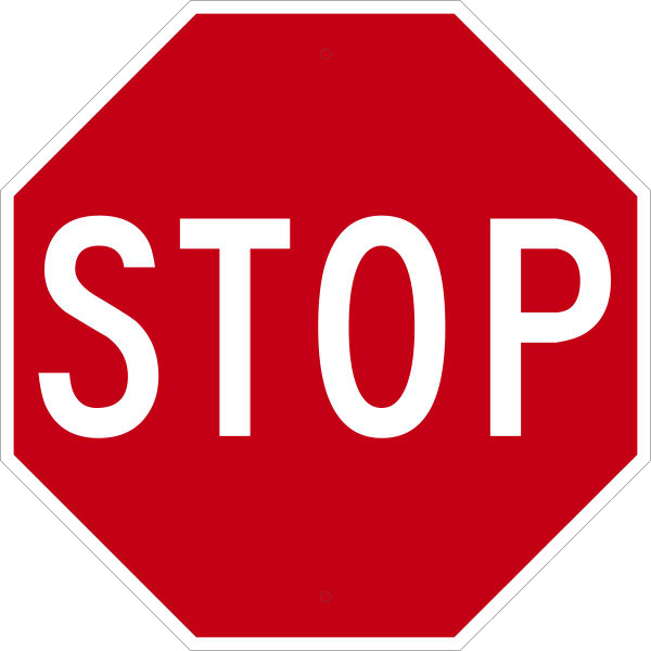 Safety Sign, STOP, 24" x 24", Plastic