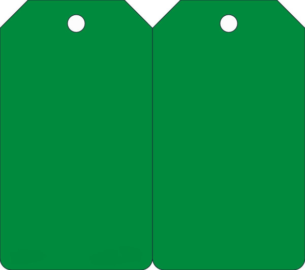 Safety Tag, Blank, Green, 5-3/4" x 3-1/4", PF-Cardstock, Pack 25