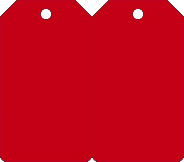 Safety Tag, Blank, Red, 5-3/4" x 3-1/4", PF-Cardstock, Pack 25