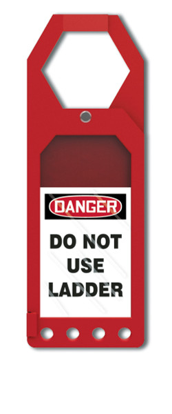 Secure-Status Tag Holder, DANGER DO NOT USE LADDER, 10" x 3-1/2", Plastic
