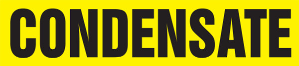 Snap Tite Pipe Marker, CONDENSATE, Fits 3/4" to 1-1/4" Pipe Diameter, Vinyl Plastic, Black/Yellow