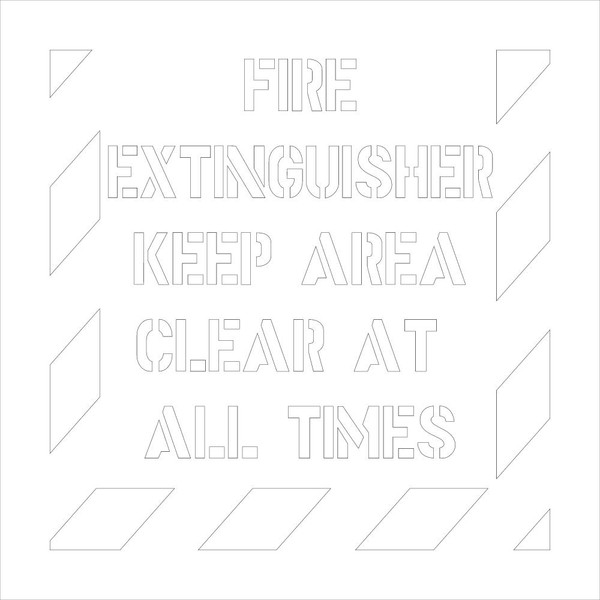 Stencil, FIRE EXTINGUISHER KEEP AREA CLEAR AT ALL TIMES, 24" x 24", Plastic