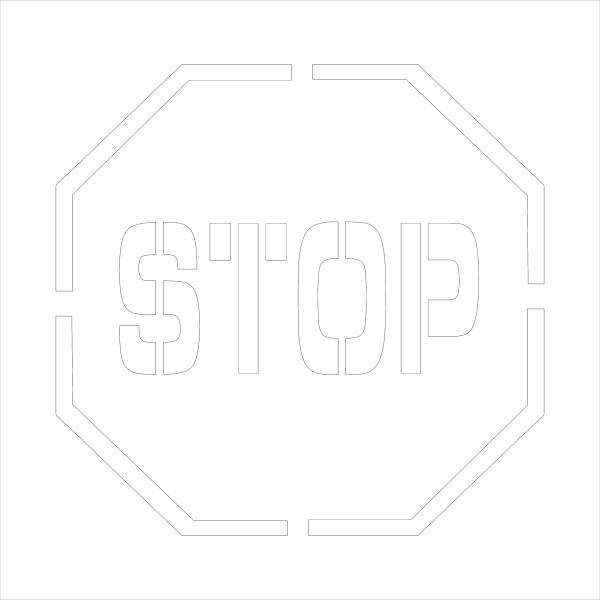 Stencil, STOP, 24" x 24", Plastic