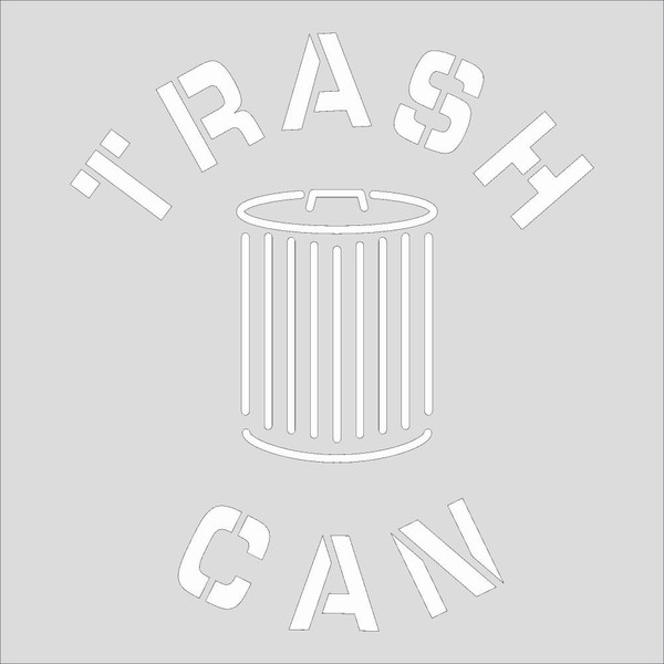 Stencil, TRASH CAN (Graphic), 24" x 24", Plastic