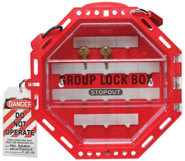 STOPOUT� Look N Stop Group Lock Box, 13" x 13" x 3-1/2", Plastic