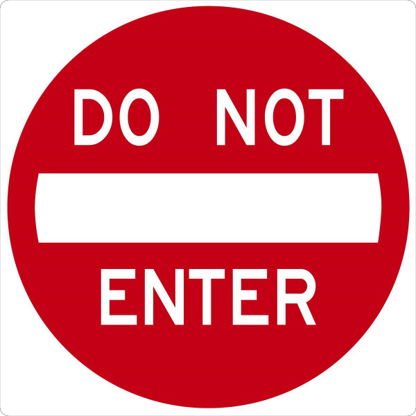 Traffic Sign, DO NOT ENTER (Graphic), 24" x 24", Engineer Grade Reflective Aluminum