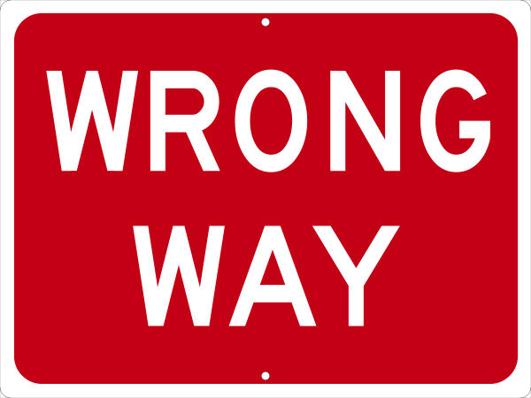 Traffic Sign, WRONG WAY, 18" x 24", Engineer Grade Reflective Aluminum