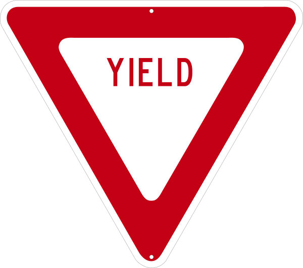 Traffic Sign, YIELD, 30" x 30", Engineer Grade Reflective Aluminum