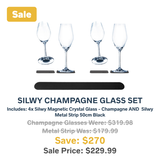Silwy Magnetic Crystal Champagne Glass Set