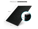 KickAss 12V 280W Ultra Slim Fixed Glass Solar Panel