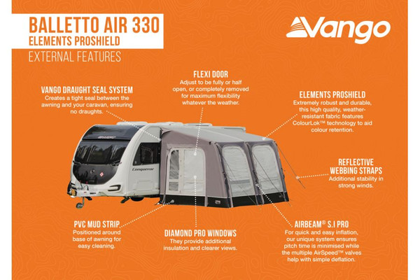 Vango Balletto Element Pro390 Awning With Carpet
