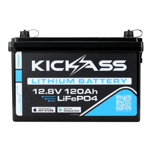 KickAss Smart 12V 120Ah Lithium Deep Cycle Battery LiFePO4