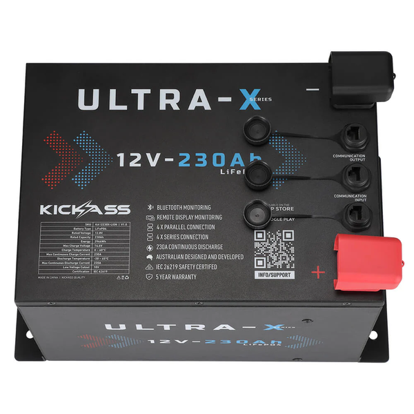 KickAss Smart 12V 230Ah Ultra-X Lithium Compact Deep Cycle Battery LiFePO4
