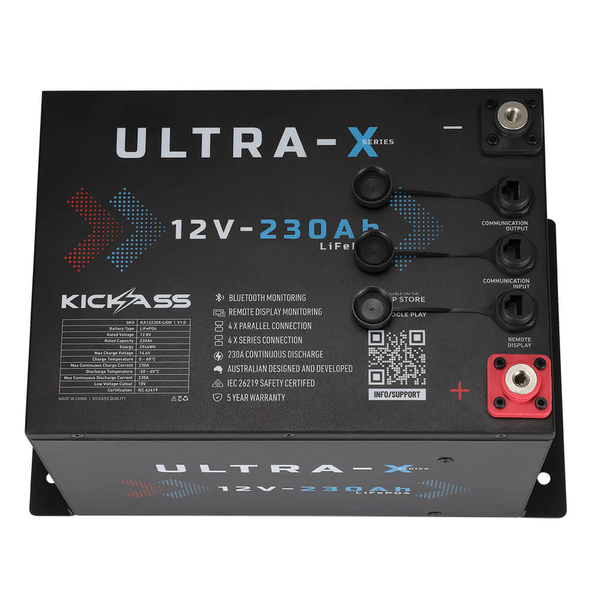 KickAss Smart 12V 230Ah Ultra-X Lithium Compact Deep Cycle Battery LiFePO4