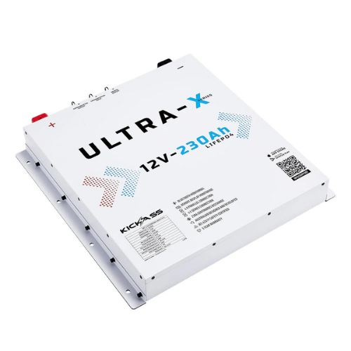 KickAss Smart 12V 230Ah Ultra-X Lithium Slimline Deep Cycle Battery LiFePO4 - Arctic White