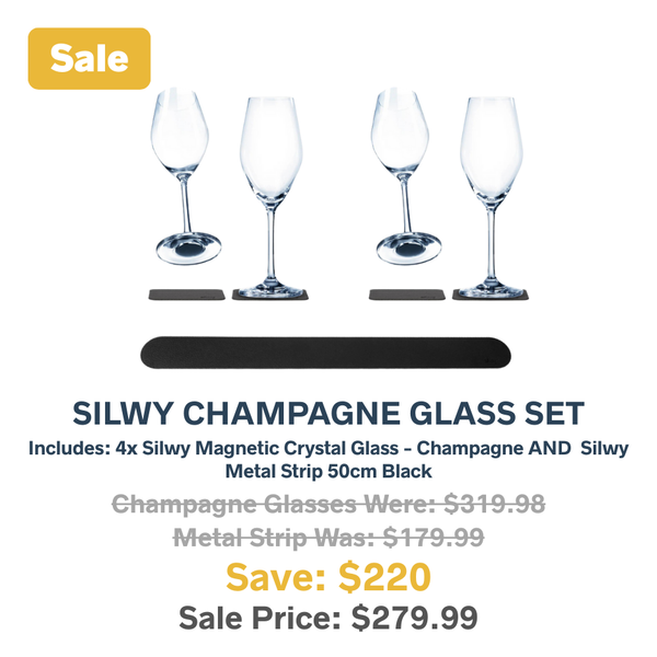 Silwy Magnetic Crystal Champagne Glass Set