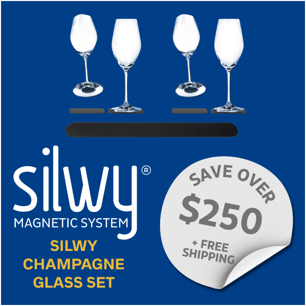 Silwy Magnetic Crystal Champagne Glass Set