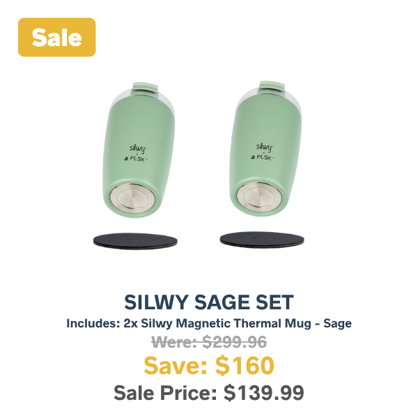 Silwy Magnetic Thermal Mug set - Sage