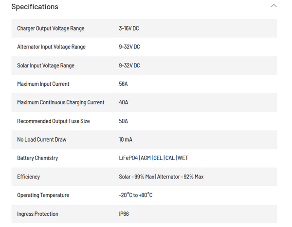 KickAss Smart 12V/24V 40A DCDC Charger With Solar MPPT + Integrated Bluetooth + Pre-Wired Anderson