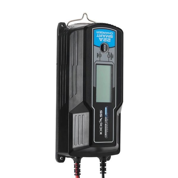 KickAss 12V 22Amp ACDC 9 Stage Smart Battery Charger For Lead Acid, AGM & Lithium Batteries