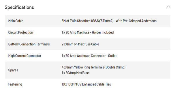 KickAss Plug & Play Dual Battery Wiring Kit - 6m