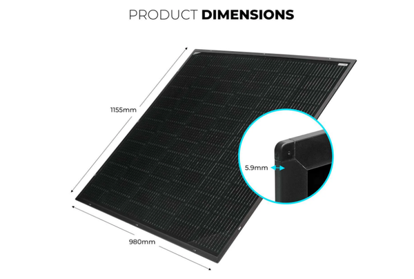 KickAss 12V 210W Ultra Slim Fixed Glass Solar Panel