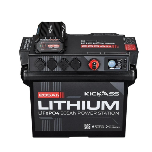 KickAss Smart 205Ah Lithium Battery Box Power Station with 40A DCDC Charger + Integrated Bluetooth