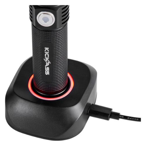 KickAss LED Torch Flashlight with Charging Dock & Wall Mount