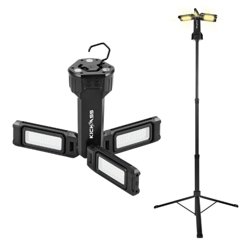 KickAss Rechargeable Tripod Camping Light - 4500 Lumens, 1.7m