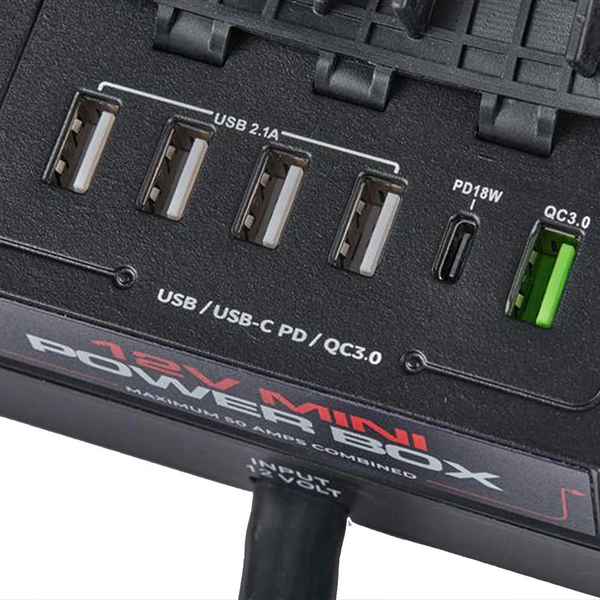 KickAss 12V Mini Control Box with 2 x Anderson, 6 x USB & 3 x Cig Sockets