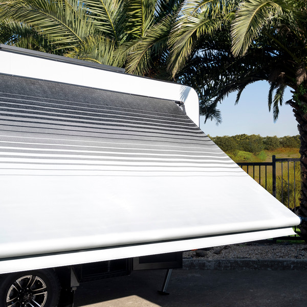Aussie Traveller Sunburst Eclipse Roll Out Awning Full Frameset - White