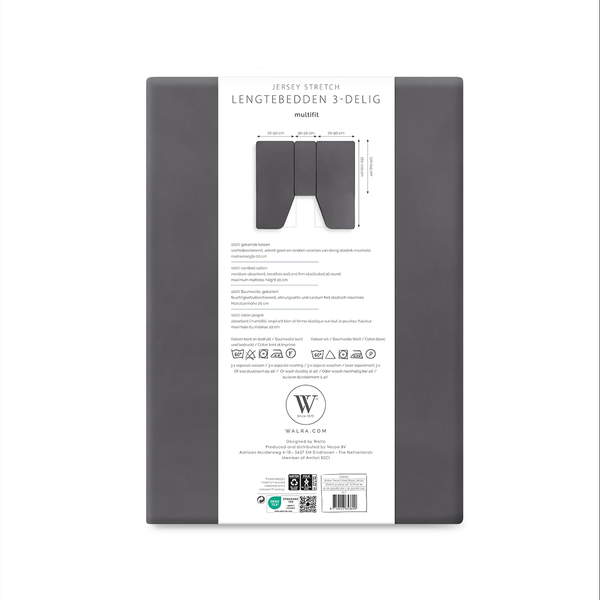 Walra 3Pcs bed Fitted sheet - Anthracite